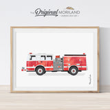 Firetruck Print, Fire Truck Printable, Fire Engine Print, Transportation Decor, Big Boy Room Decor, Toddler Boy Room Decor, Kids Bedroom Art