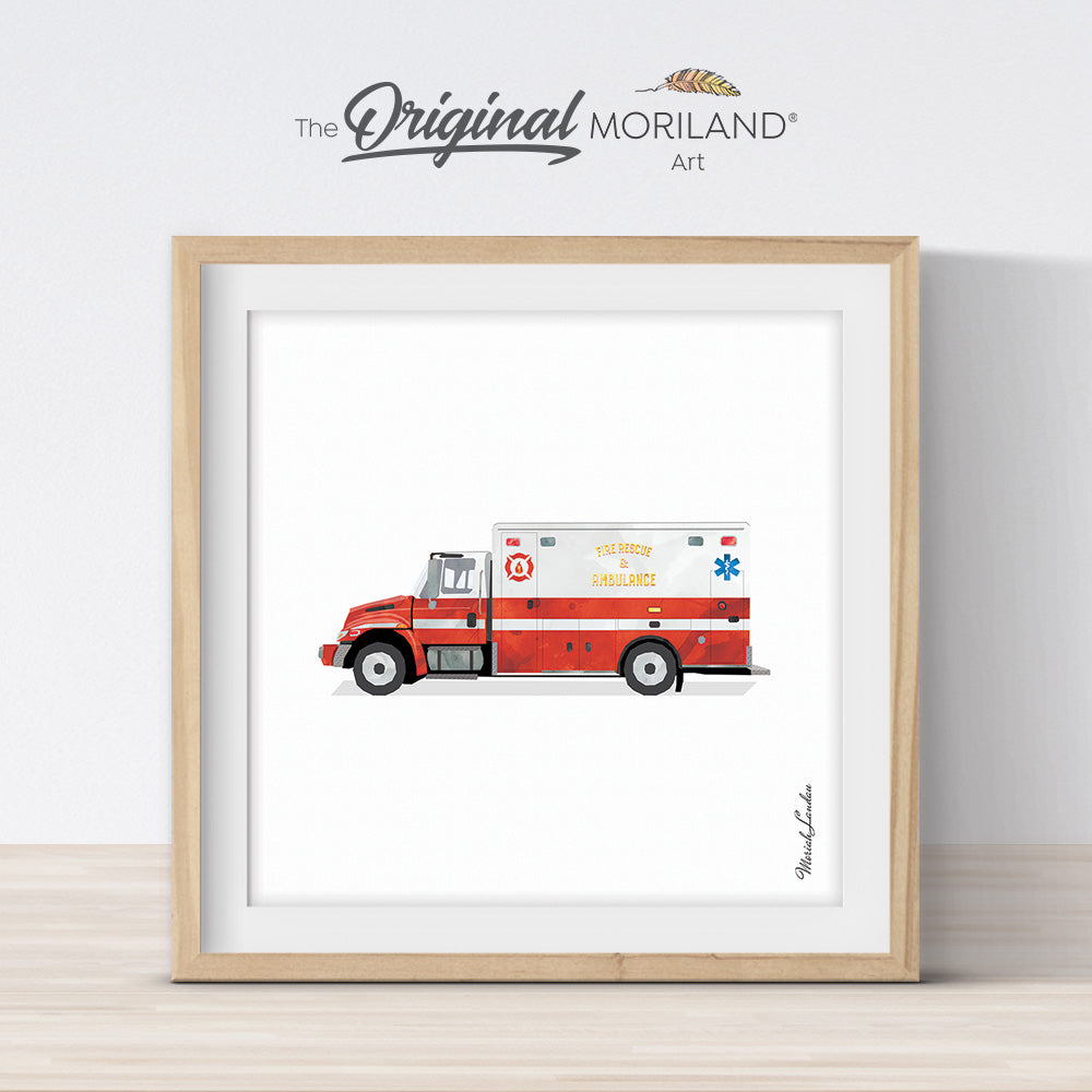 Fire Truck Ambulance Print - Printable Art