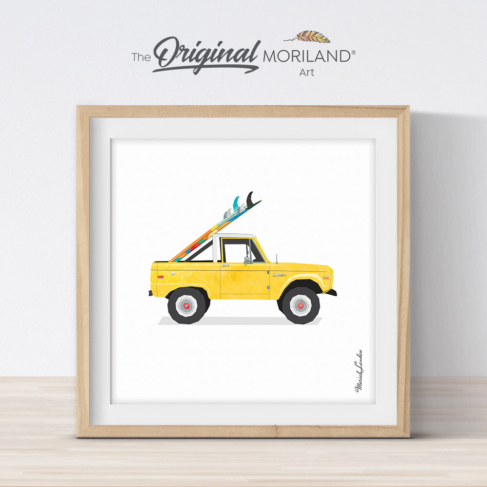 Open Truck with Surfboard Print - Printable Art