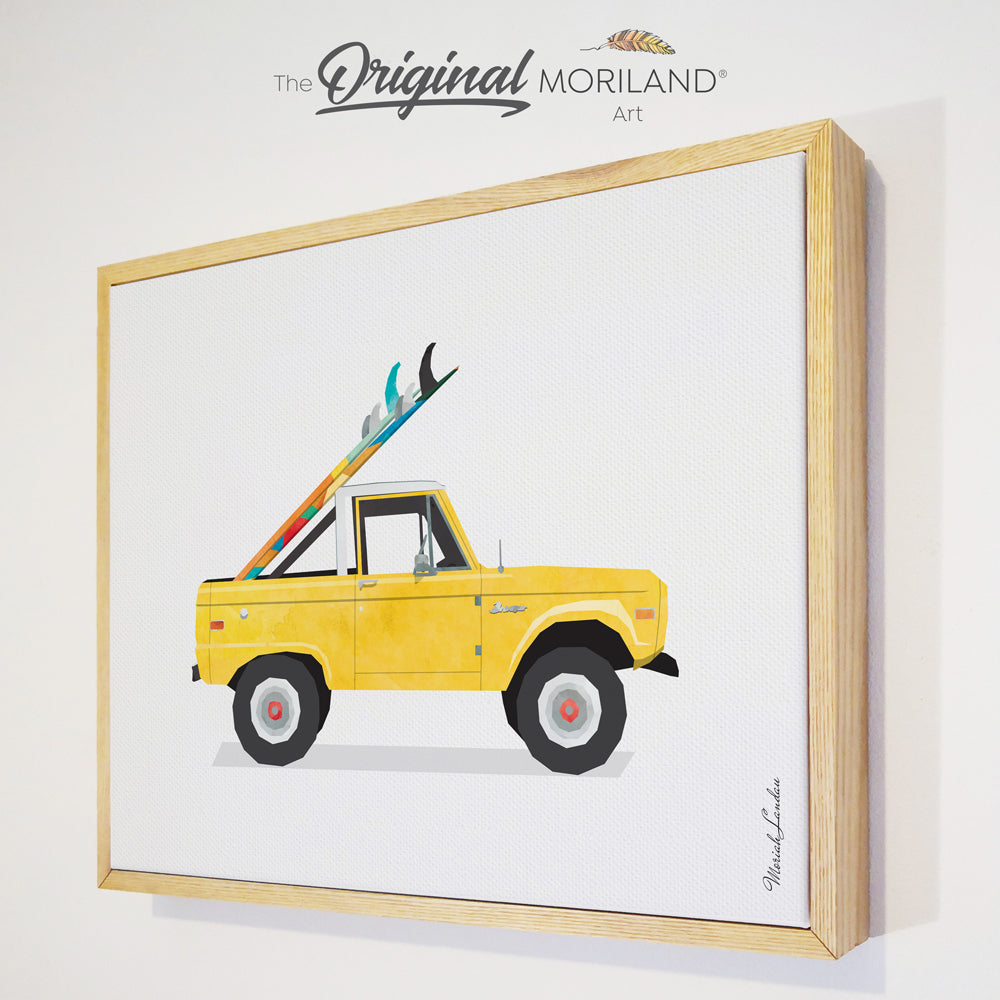 Truck Print, Classic Car Art, Vintage Surf Printable, Girl Boy Room Wall Decor, Surf Decor, Surfboard, Car Print, Transportation Decor, Vehicle Print, Kids Poster by MORILAND