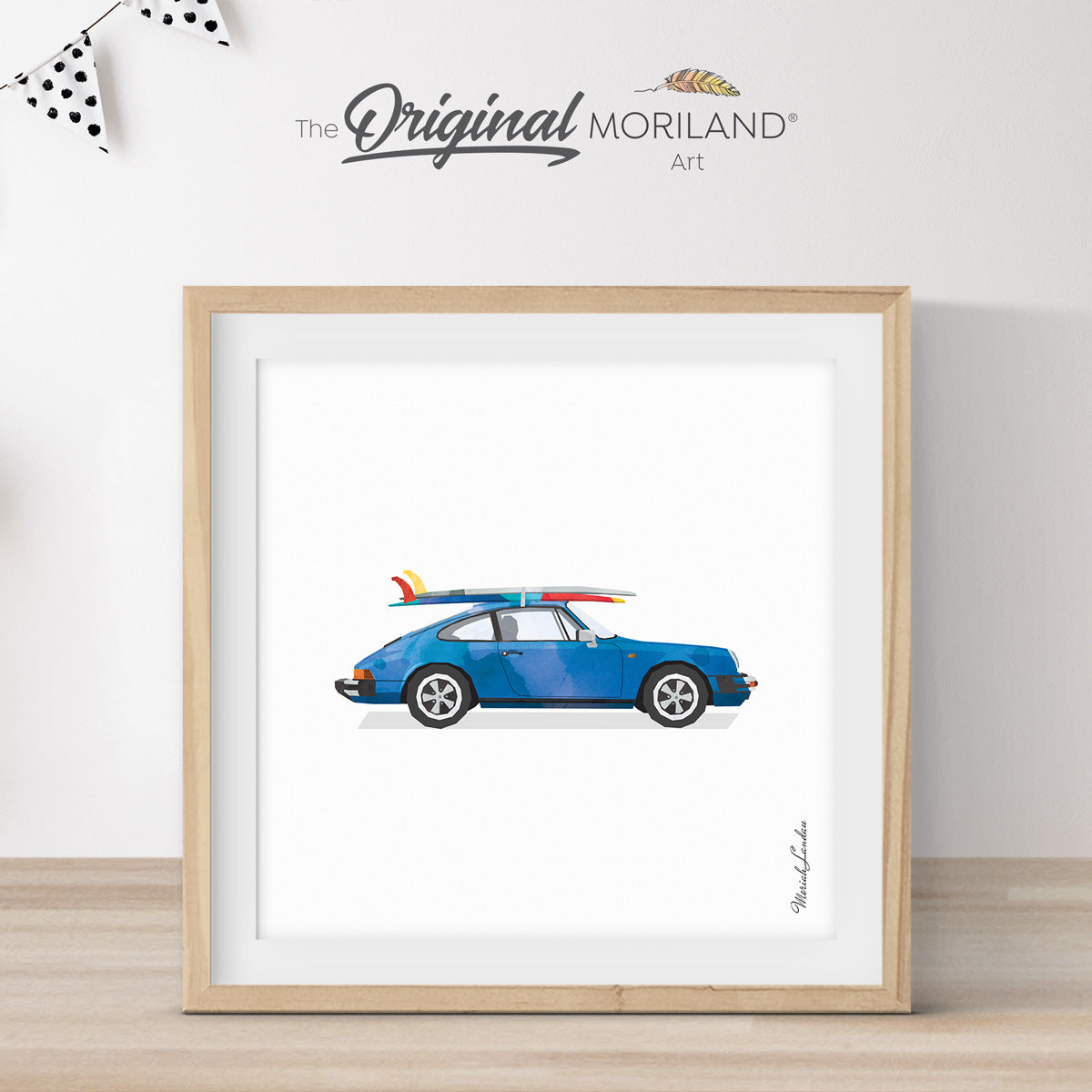 Blue Classic Surf Car Art Print - Printable Art