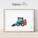 Turquoise Skid Steer Print for big boy room decor