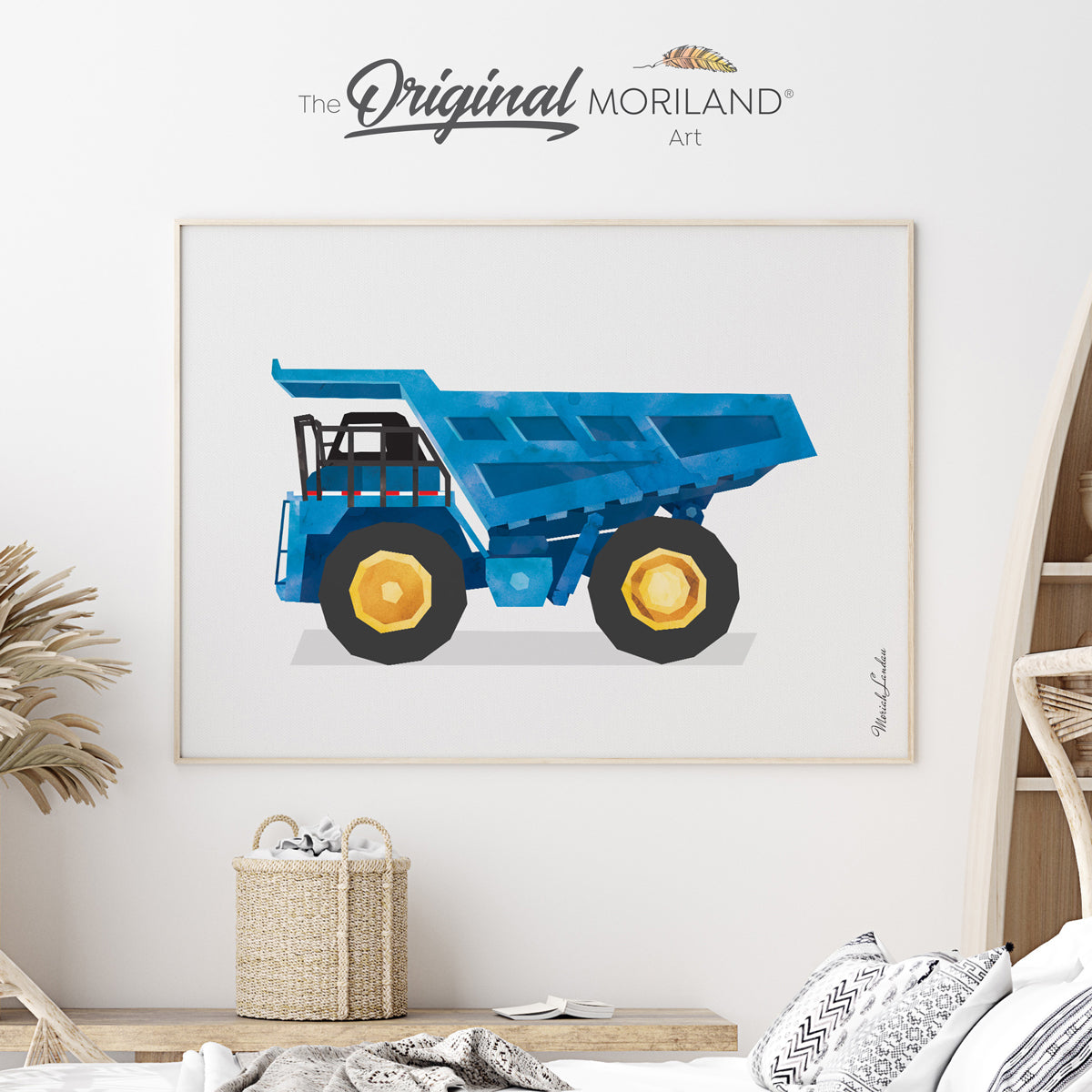 Blue Dump Truck Fine Art Paper Print
