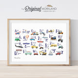 Transportation vehicle Alphabet print for boy room decor