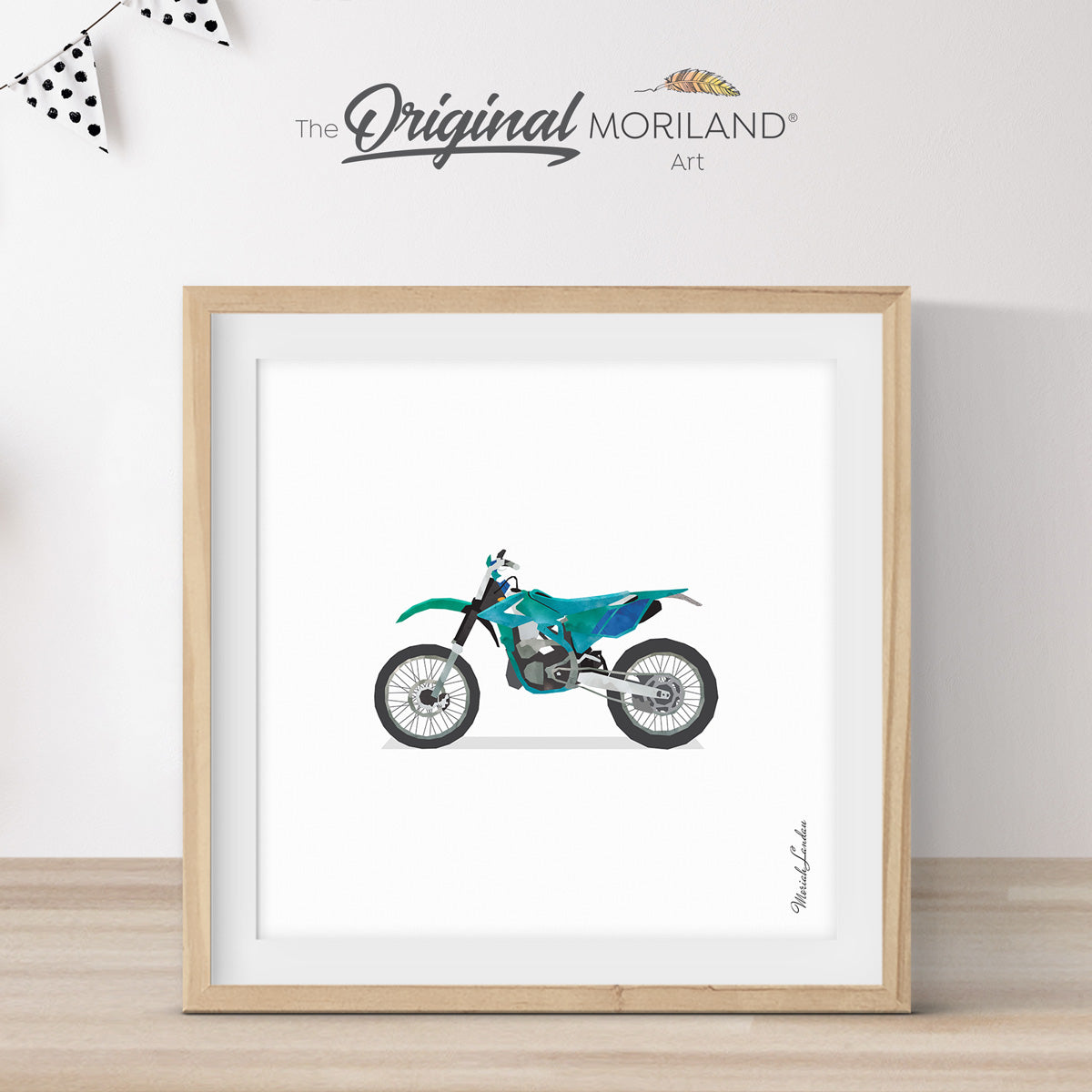 Green Dirt Bike Print - Printable Art