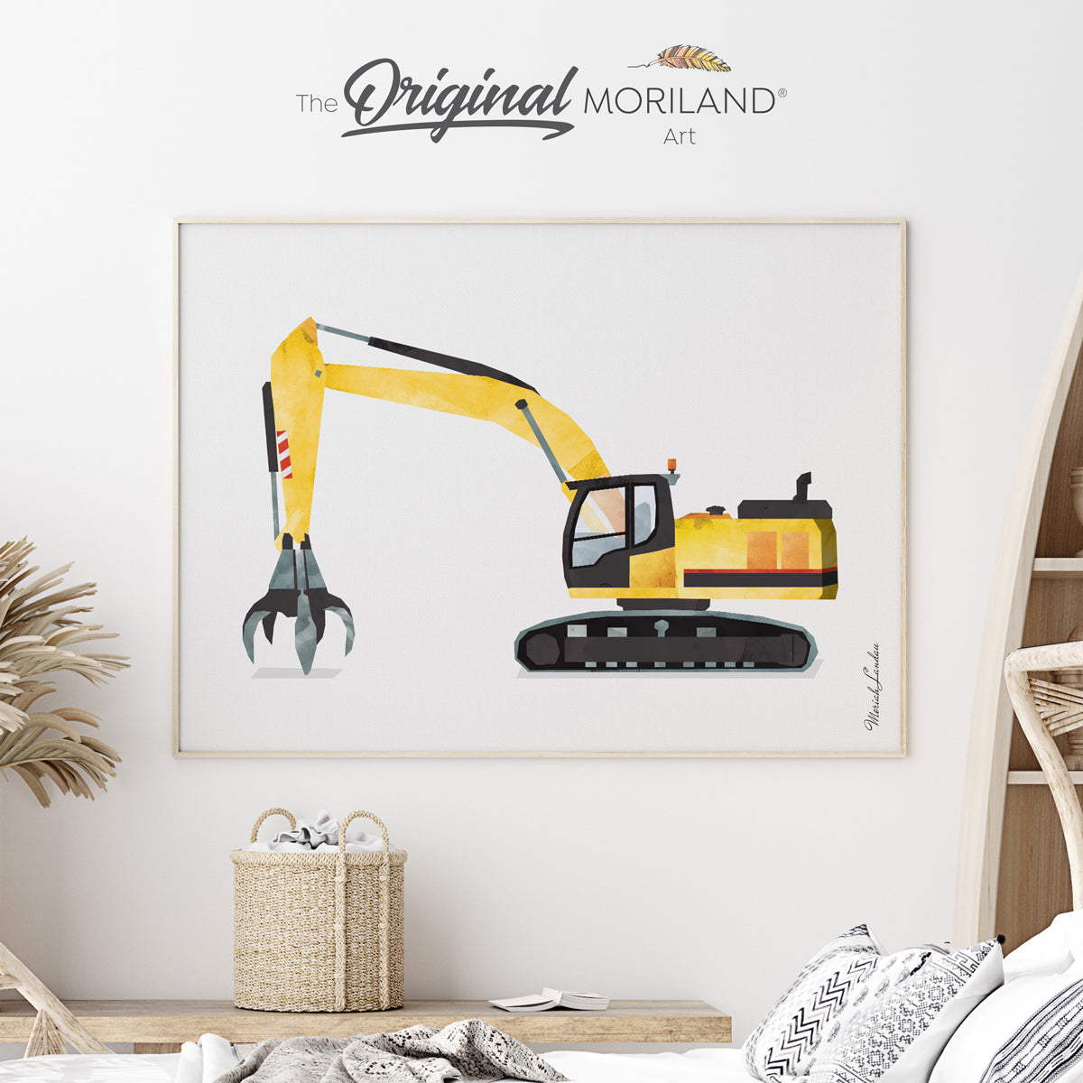 Material Handler Excavator Fine Art Paper Print