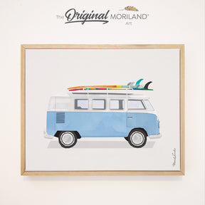 Van Print, Classic Car Art, Boys Nursery Decor, Vintage Surf Printable, Girl Boy Room Wall Decor, Bus Decor, Surfboard, Surf Decor, Transportation Decor, Vehicle Print, Kids Wall Art by MORILAND