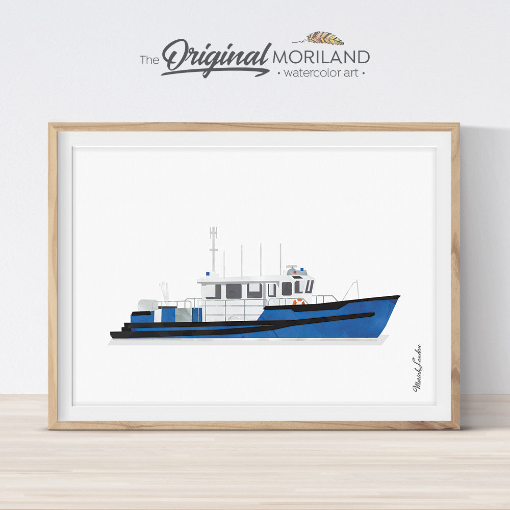 Police watercraft Print Printable Art for boys room decor