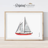 Sailboat nautical print for kids room decor