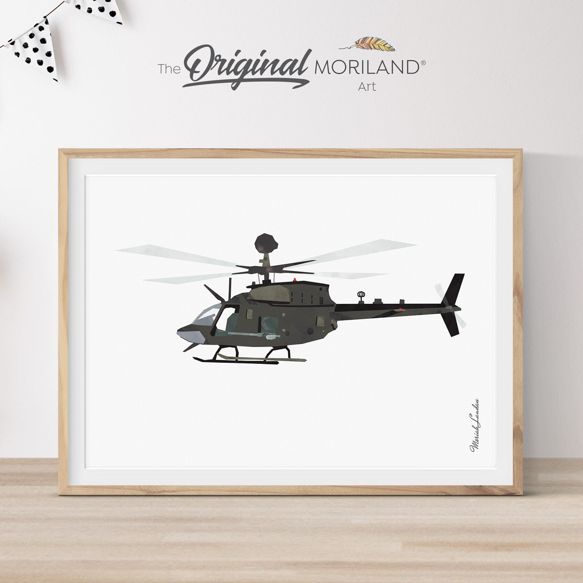 Old-School Army Helicopter Print - Printable Art