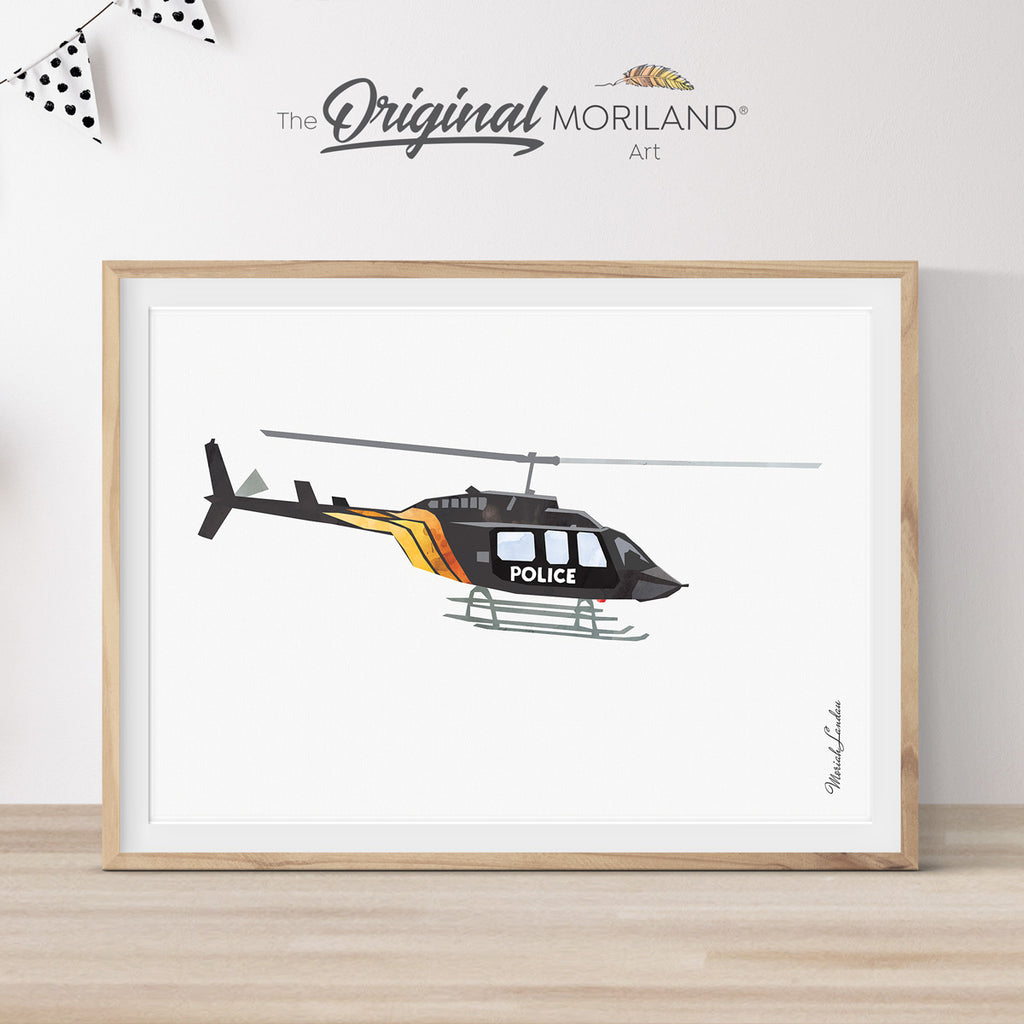 Police Helicopter Print - Printable Art