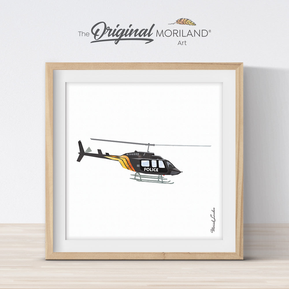 Police Helicopter Print - Printable Art