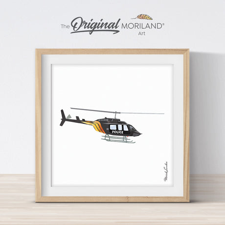 Police Helicopter Print - Printable Art