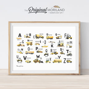 Transportation vehicle Alphabet print for boy room decor