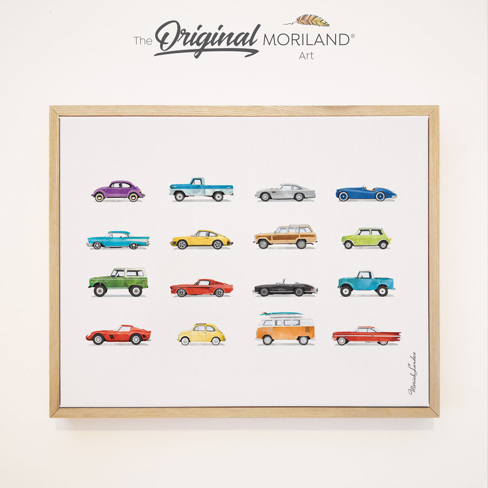 Classic Cars - Framed Canvas Print