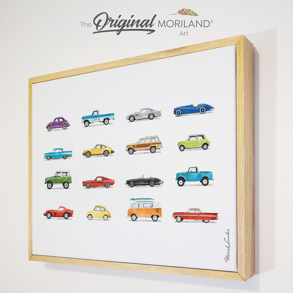 Classic Cars - Framed Canvas Print