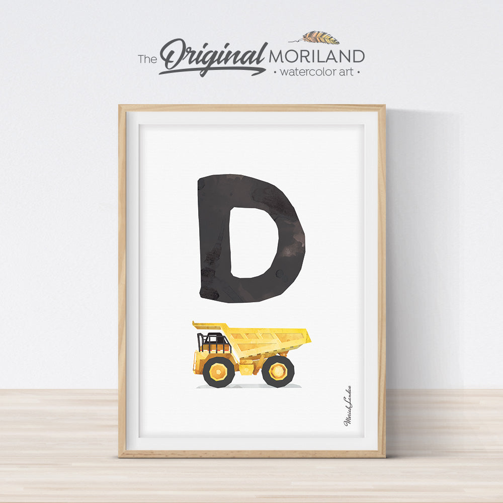 transportation Alphabet letter D Plane airplane print for boy and nursery decor