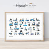 Transportation vehicle Alphabet print for boy room decor