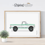 1971 Chevy C10 print wall art for kids room and nursery decor