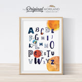 Space ABC Alphabet Wall Art Print for boy and girl room decor, Solar System Art 