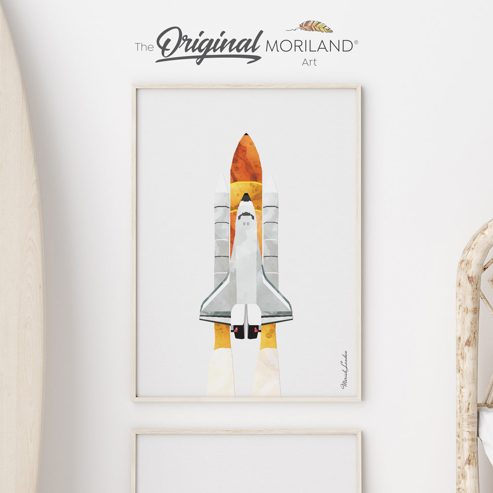 Space Shuttle Fine Art Paper Print by MORILAND