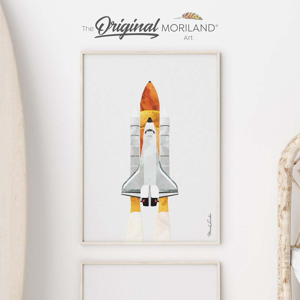 Space Shuttle Fine Art Paper Print by MORILAND