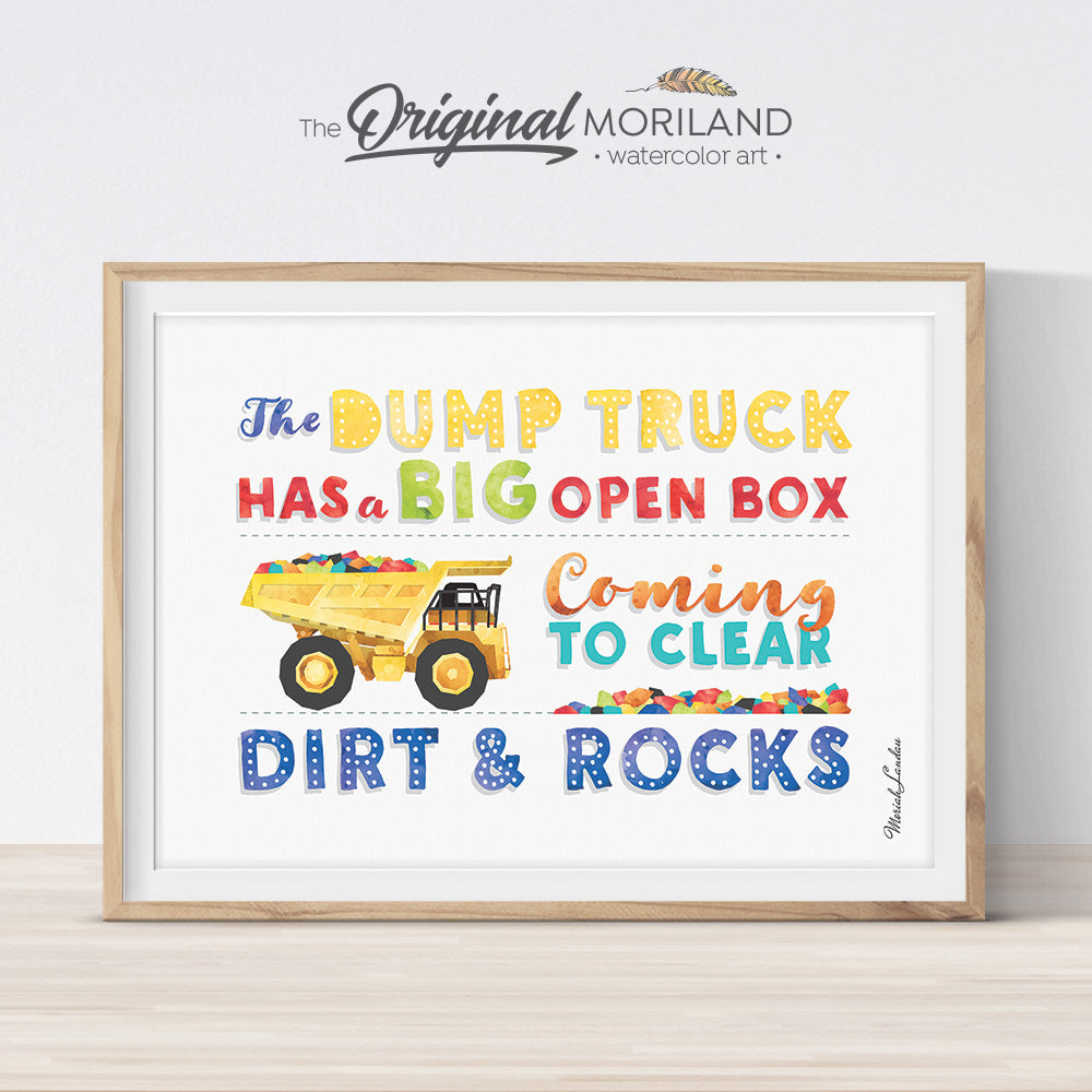 Dump Truck Quote wall art by MORILAND for boy room decor