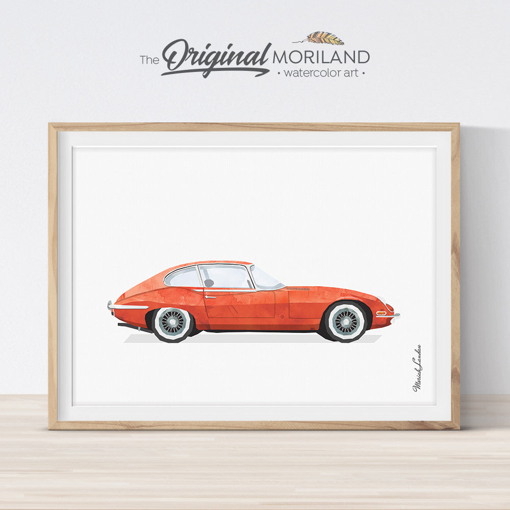 classic red car wall art poster for boy room decor