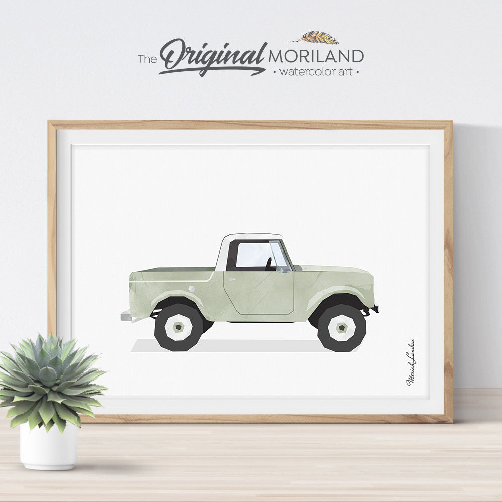 Old Pickup truck art print for boy and girl room decor by MORILAND