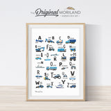 Transportation vehicle Alphabet print for boy room decor