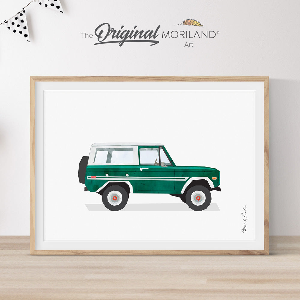 Pine Green Classic SUV Print - Printable Art