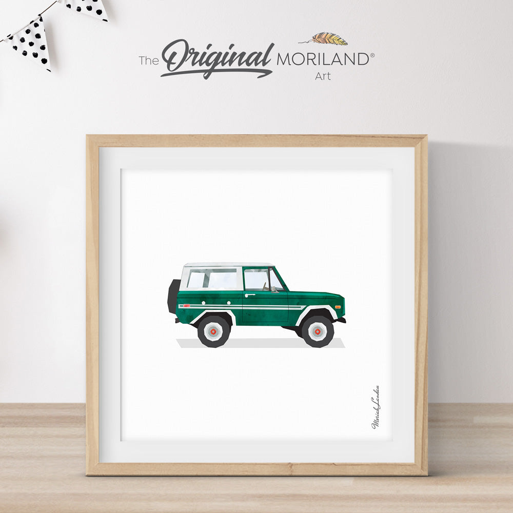 Pine Green Classic SUV Print - Printable Art