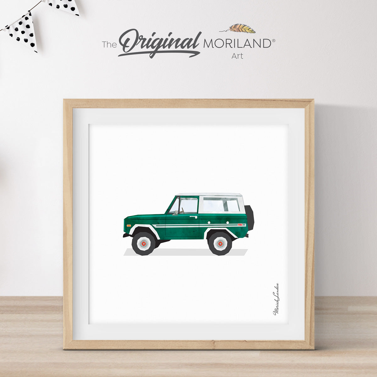 Vintage Dark Green SUV Print - Printable Art