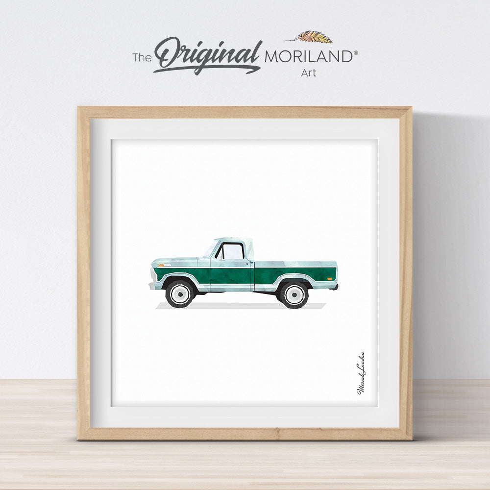 Green Old Truck Print - Printable Art