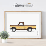 Old Pickup Truck Watercolor Art for boy bedroom decor gift