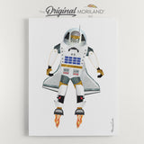 Houston the Space Robot Canvas Print, Astronaut Print, Space Bedroom Wall Decor, Space Shuttle Robot, Robot Wall Art, Sapce Nursery, Kids Poster by MORILAND