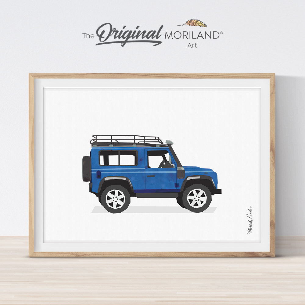 Dark Blue Classic SUV Print - Printable Art