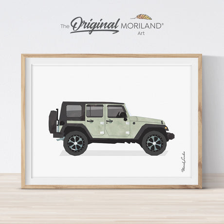 Classic SUV car art print for boy bedroom and nursery decor by MORILAND