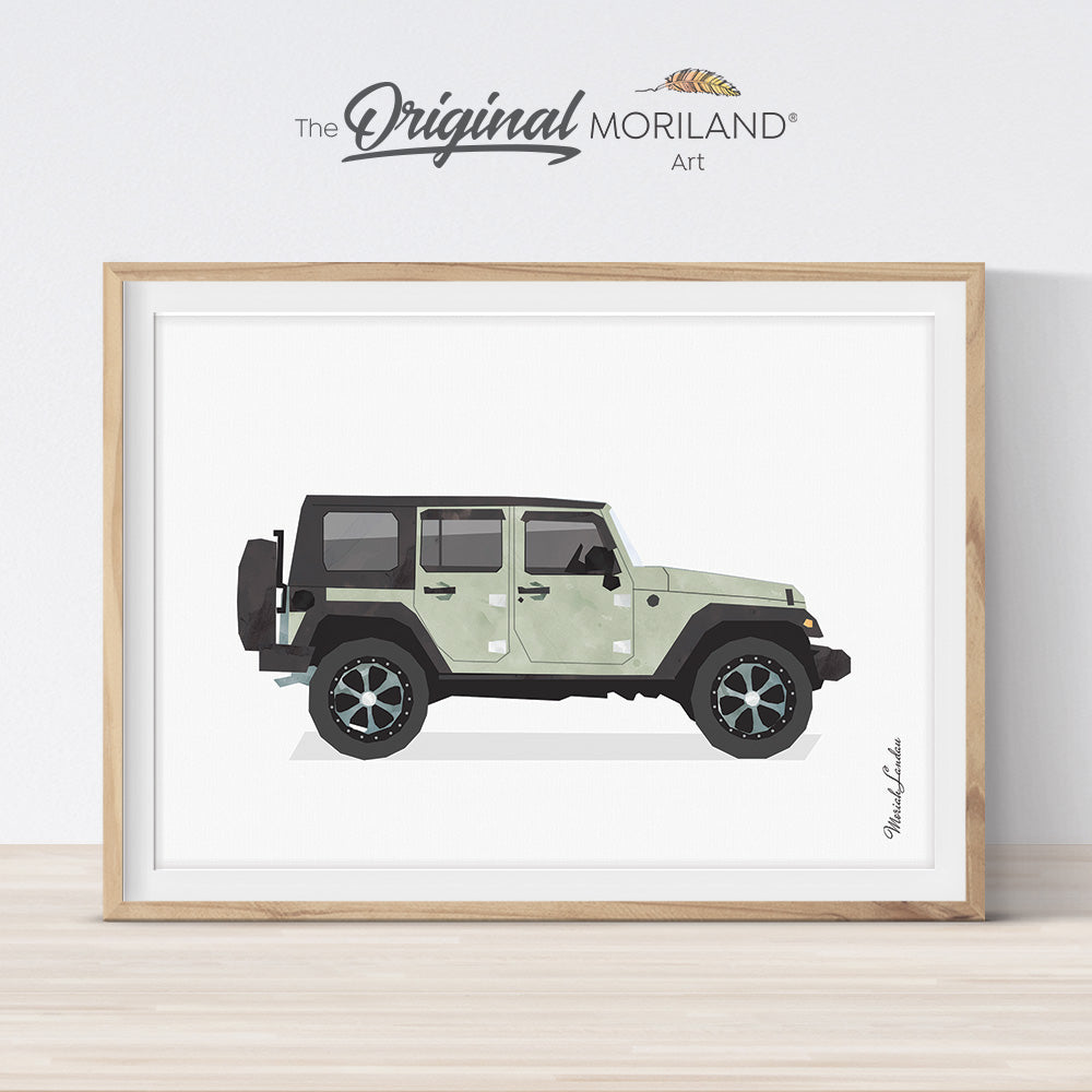 Classic SUV car art print for boy bedroom and nursery decor by MORILAND