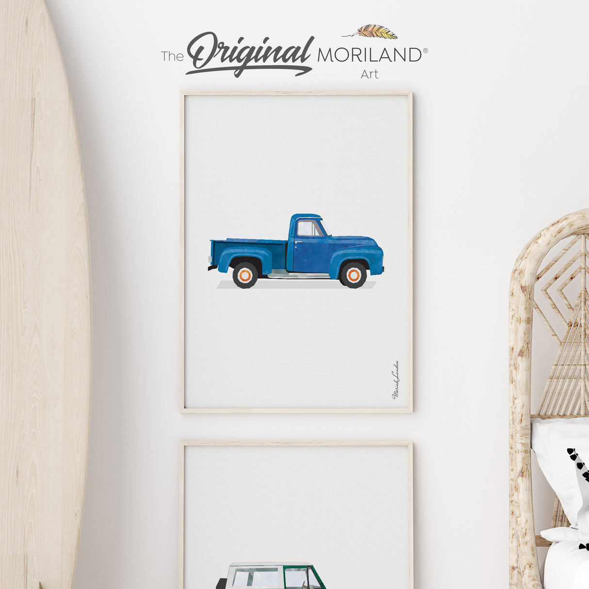 Classic Vintage American Pickup Truck Fine Art Print for Boy Room Decor