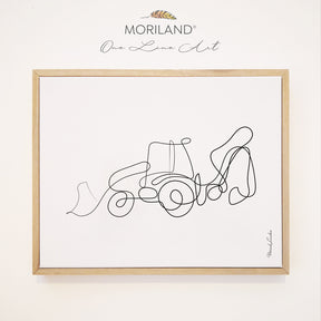 One Line Drawing Print, Digger Art, Construction Print, Backhoe Print, Toddler Boy Room Decor, Transportation Decor, Toddler Bedroom Decor, Minimalist Art, MORILAND Art, Kids Poster by MORILAND