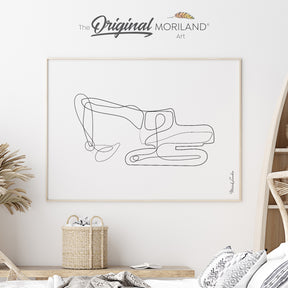 Digger - One Line Art Drawing Fine Art Paper Print by MORILAND