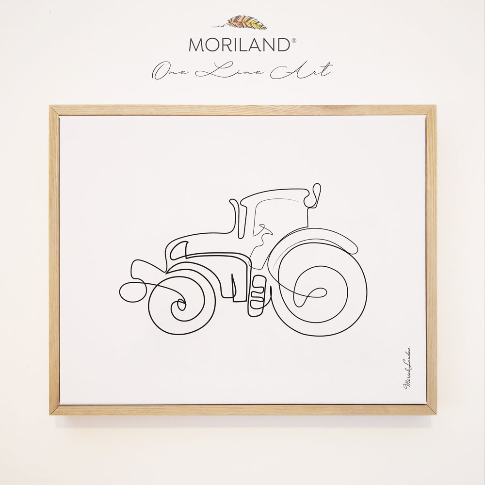 One Line Drawing Print, Tractor Art, Construction Print, Farm Vehicle Print, Toddler Boy Room Decor, Transportation Decor, Vehicle Framed Canvas, Boy Nursery One Line Art, Toddler Bedroom Decor, Minimalist Art, Tractor Decor, MORILAND Art, Kids Poster by MORILAND