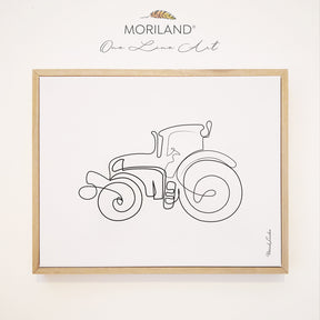 One Line Drawing Print, Tractor Art, Construction Print, Farm Vehicle Print, Toddler Boy Room Decor, Transportation Decor, Vehicle Framed Canvas, Boy Nursery One Line Art, Toddler Bedroom Decor, Minimalist Art, Tractor Decor, MORILAND Art, Kids Poster by MORILAND