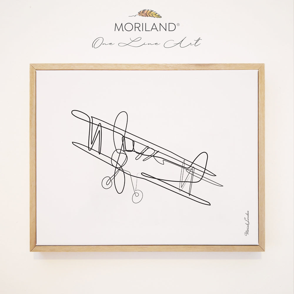 One Line Drawing Print, Vintage Plane Art, Construction Print, Vehicle Print, Toddler Boy Room Decor, Transportation Decor, Vehicle Framed Canvas, Boy Nursery One Line Art, Toddler Bedroom Decor, Minimalist Art, Airplane Decor, MORILAND Art, Kids Poster by MORILAND