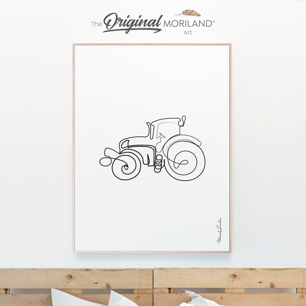 One Line Art Drawing Print, Tractor Print, Transportation Wall Art, Boy Bedroom Print, Printable, Vehicle Print, Minimalist Nursery Art, Transportation Wall Art, Printable, Minimalist Nursery, MORILAND