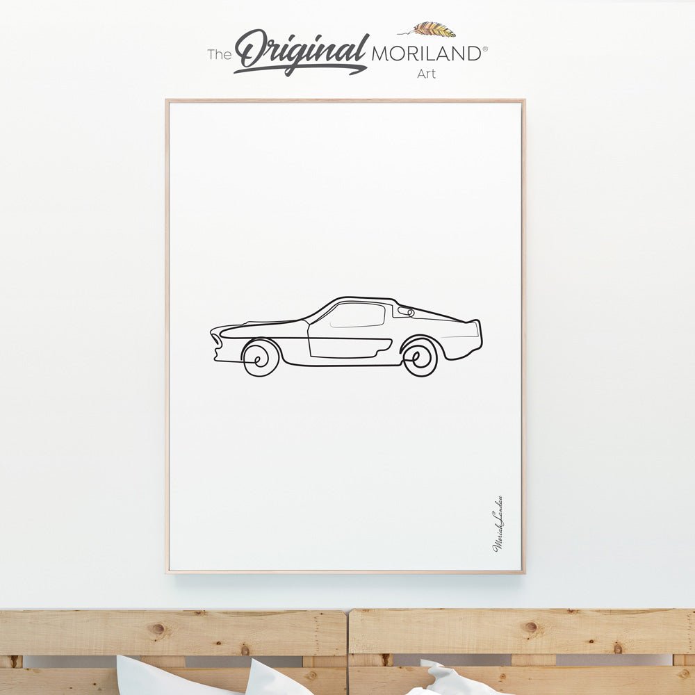 One Line Drawing Car Print - Vertical, Toddler Boy Room Art, Transportation Decor Printable, Minimalist Art, Transportation Wall Art, Printable, Minimalist Nursery, MORILAND