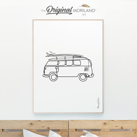 One Line Drawing Van Print - Vertical, Toddler Boy Room Art, Transportation Decor Printable, Minimalist Art, Surf Girl Room Art, Transportation Wall Art, Printable, Minimalist Nursery, MORILAND