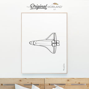 One Line Drawing Space Shuttle Print - Vertical, Toddler Boy Room Art, Printable Space, Minimalist Art, Space Girl Room Art, Transportation Wall Art, Printable, Minimalist Nursery, MORILAND