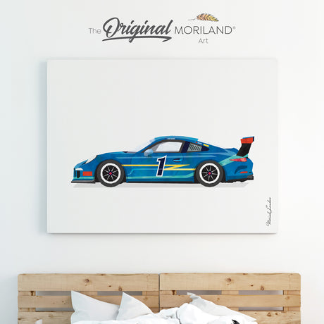 Sports Car Racing Car Canvas Print, Racecar Wall Art, Race Car Nursery, Transportation Wall Art, Toddler Boy Room Decor, Printable Art, Vehicles Preschool, Sports Car Print, Kids Poster